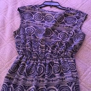 Blue white mini summer dress